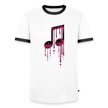 rose gouttes graffiti humide signe fête musique - T-shirt contrasté Homme - blanc/noir - Devant - AI Model Female 172 light (172cm) & AI Model Male 178 dark (178cm)