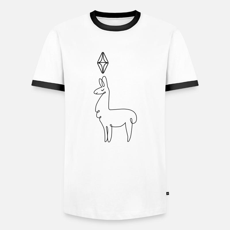 Sims Llama - Men's Ringer Shirt - white/black
