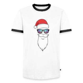 Weihnachtsmann mit Sonnenbrille - Männer Kontrast-T-Shirt - Weiß/Schwarz - Vorne - AI Model Female 172 light (172cm) & AI Model Male 178 dark (178cm)