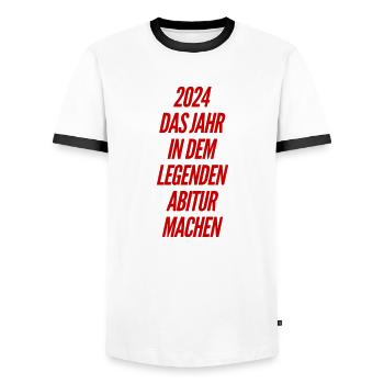 Abitur 2024 Sprüche - Männer Kontrast-T-Shirt - Weiß/Schwarz - Vorne - AI Model Female 172 light (172cm) & AI Model Male 178 dark (178cm)