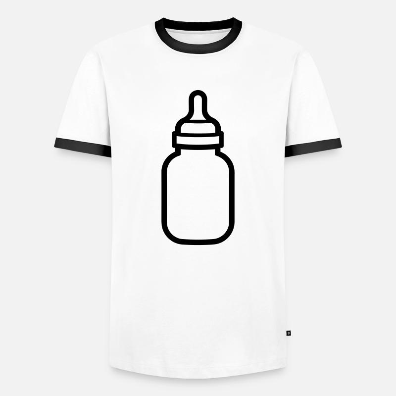 bottle - Men's Ringer Shirt - white/black