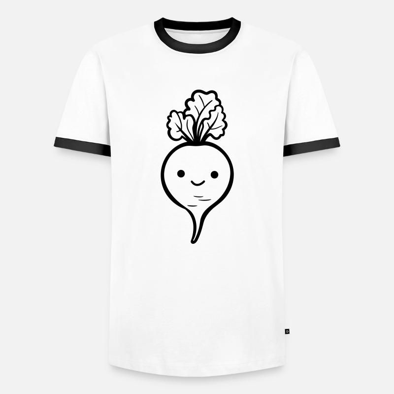 Beet - Men's Ringer Shirt - white/black