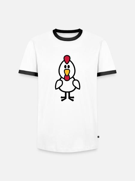 Poule - T-shirt contrasté Homme - blanc/noir