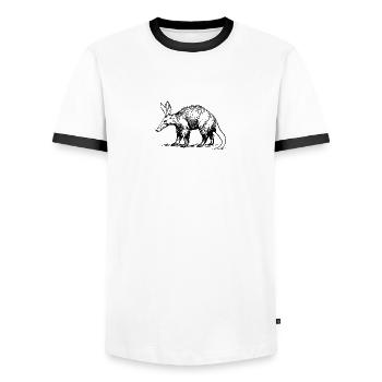 aardvark erdferkel3 - Männer Kontrast-T-Shirt - Weiß/Schwarz - Vorne - AI Model Female 172 light (172cm) & AI Model Male 178 dark (178cm)