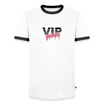 VIP Member - Männer Kontrast-T-Shirt - Weiß/Schwarz - Vorne - AI Model Female 172 light (172cm) & AI Model Male 178 dark (178cm)
