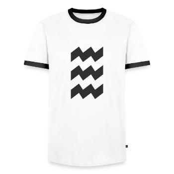 Eindhoven Vibes-Logo - Männer Kontrast-T-Shirt - Weiß/Schwarz - Vorne - AI Model Female 172 light (172cm) & AI Model Male 178 dark (178cm)