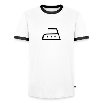 laver, fer à repasser, machine à laver - T-shirt contrasté Homme - blanc/noir - Devant - AI Model Female 172 light (172cm) & AI Model Male 178 dark (178cm)