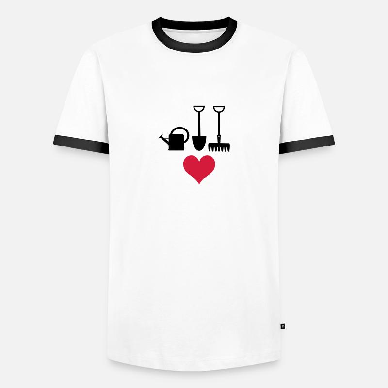 Garten - Männer Kontrast-T-Shirt - Weiß/Schwarz