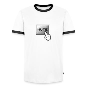 Classic Computer (Mute) - Männer Kontrast-T-Shirt - Weiß/Schwarz - Vorne - AI Model Female 172 light (172cm) & AI Model Male 178 dark (178cm)