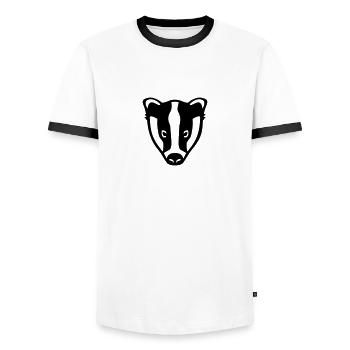 Dachs - Männer Kontrast-T-Shirt - Weiß/Schwarz - Vorne - AI Model Female 172 light (172cm) & AI Model Male 178 dark (178cm)