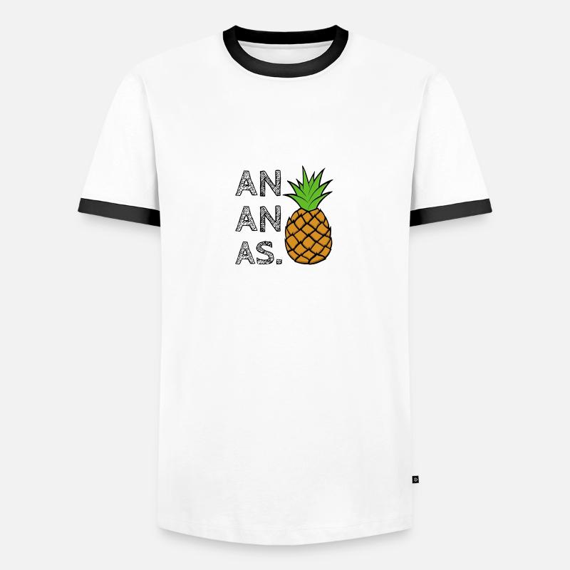 ANANAS. - Männer Kontrast-T-Shirt - Weiß/Schwarz