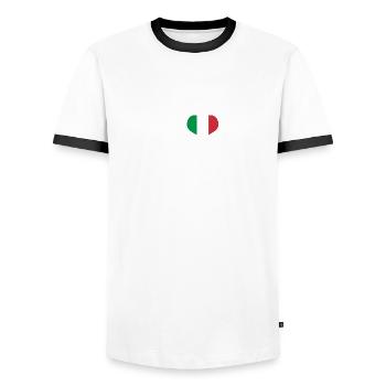 J'aime l'Italie PESARO - T-shirt contrasté Homme - blanc/noir - Devant - AI Model Female 172 light (172cm) & AI Model Male 178 dark (178cm)