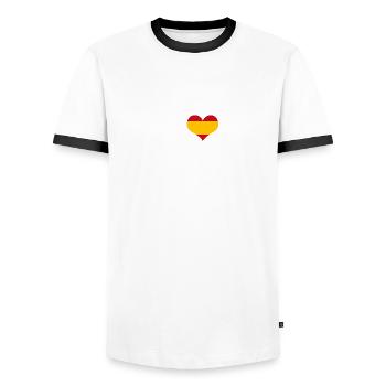 I Love Spain MIJAS - Men's Ringer Shirt - white/black - Front - AI Model Female 172 light (172cm) & AI Model Male 178 dark (178cm)