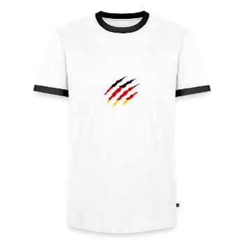 Claw Klaue Laender Deutschland png - Männer Kontrast-T-Shirt - Weiß/Schwarz - Vorne - AI Model Female 172 light (172cm) & AI Model Male 178 dark (178cm)