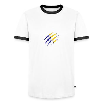 Claw Klaue Laender Bosnien Herzegowina png - Männer Kontrast-T-Shirt - Weiß/Schwarz - Vorne - AI Model Female 172 light (172cm) & AI Model Male 178 dark (178cm)