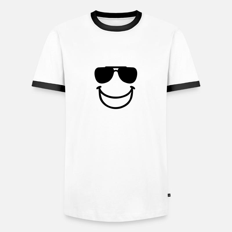 Smiley - Men's Ringer Shirt - white/black