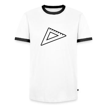 Règle - T-shirt contrasté Homme - blanc/noir - Devant - AI Model Female 172 light (172cm) & AI Model Male 178 dark (178cm)
