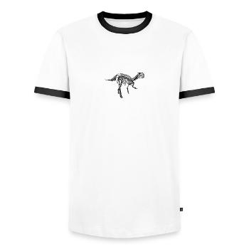 Dino 122 - Men's Ringer Shirt - white/black - Front - AI Model Female 172 light (172cm) & AI Model Male 178 dark (178cm)
