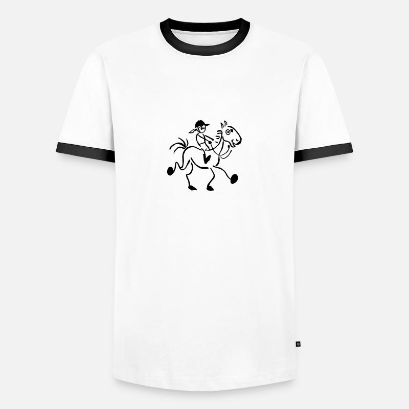 Horseback Riding - Men's Ringer Shirt - white/black