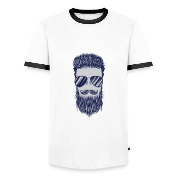 Mann Frisur Bart - Männer Kontrast-T-Shirt - Weiß/Schwarz - Vorne - AI Model Female 172 light (172cm) & AI Model Male 178 dark (178cm)