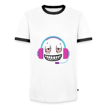 Zocker Shirt - Männer Kontrast-T-Shirt - Weiß/Schwarz - Vorne - AI Model Female 172 light (172cm) & AI Model Male 178 dark (178cm)
