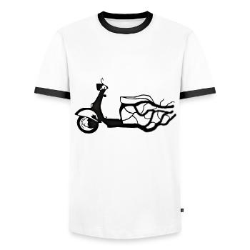 Zündapp scooter abstract - Men's Ringer Shirt - white/black - Front - AI Model Female 172 light (172cm) & AI Model Male 178 dark (178cm)