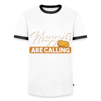Cadeau de pépites de poulet pour les amateurs de pépites de poulet - T-shirt contrasté Homme - blanc/noir - Devant - AI Model Female 172 light (172cm) & AI Model Male 178 dark (178cm)