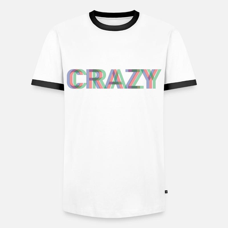 CRAZY - Men's Ringer Shirt - white/black