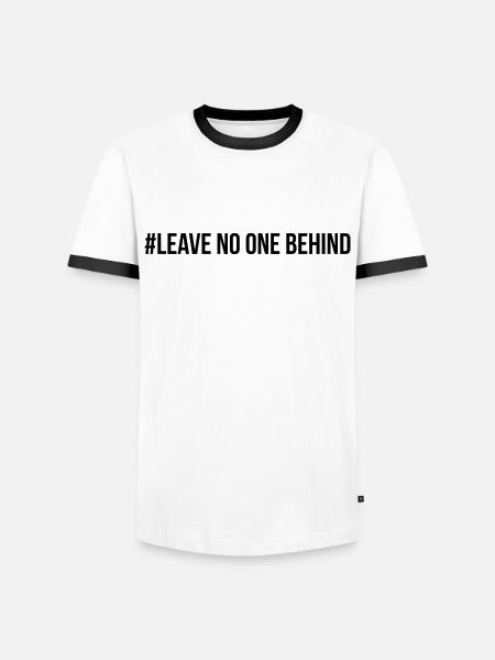 Leave no one behind saying English - Men's Ringer Shirt - white/black