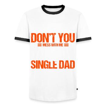 Ne vous allongez pas avec moi le jour de la fête des pères - T-shirt contrasté Homme - blanc/noir - Devant - AI Model Female 172 light (172cm) & AI Model Male 178 dark (178cm)