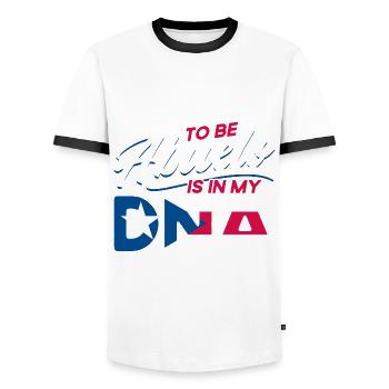 Being Abuelo is in my DNA Puerto Rico - Men's Ringer Shirt - white/black - Front - AI Model Female 172 light (172cm) & AI Model Male 178 dark (178cm)