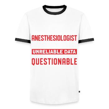 Anesthesia Doctor Anesthesia Anesthesiologist - Men's Ringer Shirt - white/black - Front - AI Model Female 172 light (172cm) & AI Model Male 178 dark (178cm)