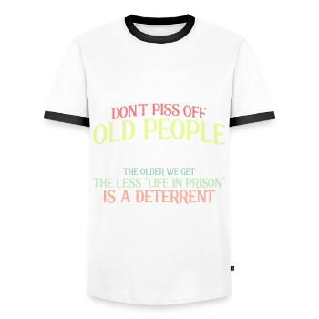 Personnes âgées Grand-père sarcastique - T-shirt contrasté Homme - blanc/noir - Devant - AI Model Female 172 light (172cm) & AI Model Male 178 dark (178cm)
