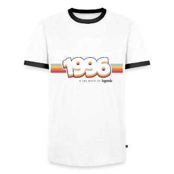 1996 the birth of legends - T-shirt contrasté Homme - blanc/noir - Devant - AI Model Female 172 light (172cm) & AI Model Male 178 dark (178cm)