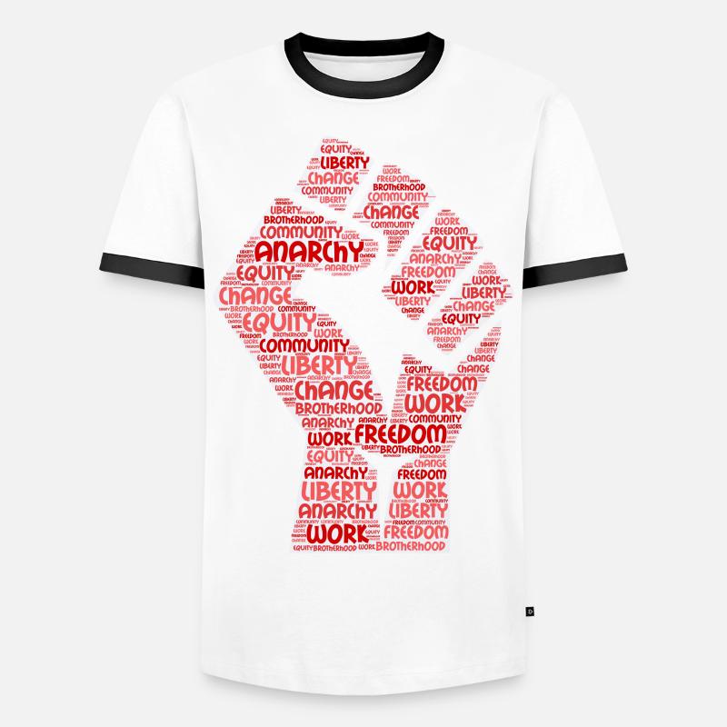 anarchy word cloud - Men's Ringer Shirt - white/black