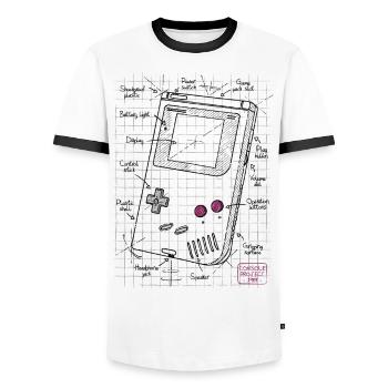 Console - T-shirt contrasté Homme - blanc/noir - Devant - AI Model Female 172 light (172cm) & AI Model Male 178 dark (178cm)