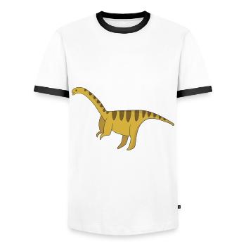 Dinosaur herbivores - Men's Ringer Shirt - white/black - Front - AI Model Female 172 light (172cm) & AI Model Male 178 dark (178cm)