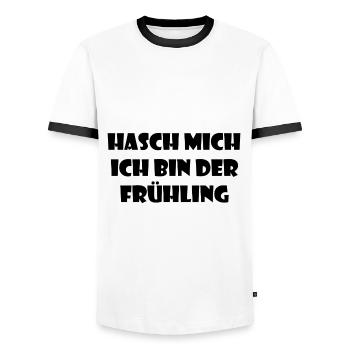 Hachez-moi, je suis le printemps ! -noir - T-shirt contrasté Homme - blanc/noir - Devant - AI Model Female 172 light (172cm) & AI Model Male 178 dark (178cm)