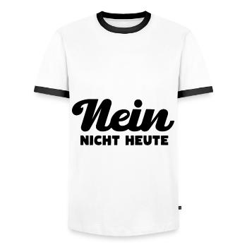 Nein Nicht Heute - Männer Kontrast-T-Shirt - Weiß/Schwarz - Vorne - AI Model Female 172 light (172cm) & AI Model Male 178 dark (178cm)