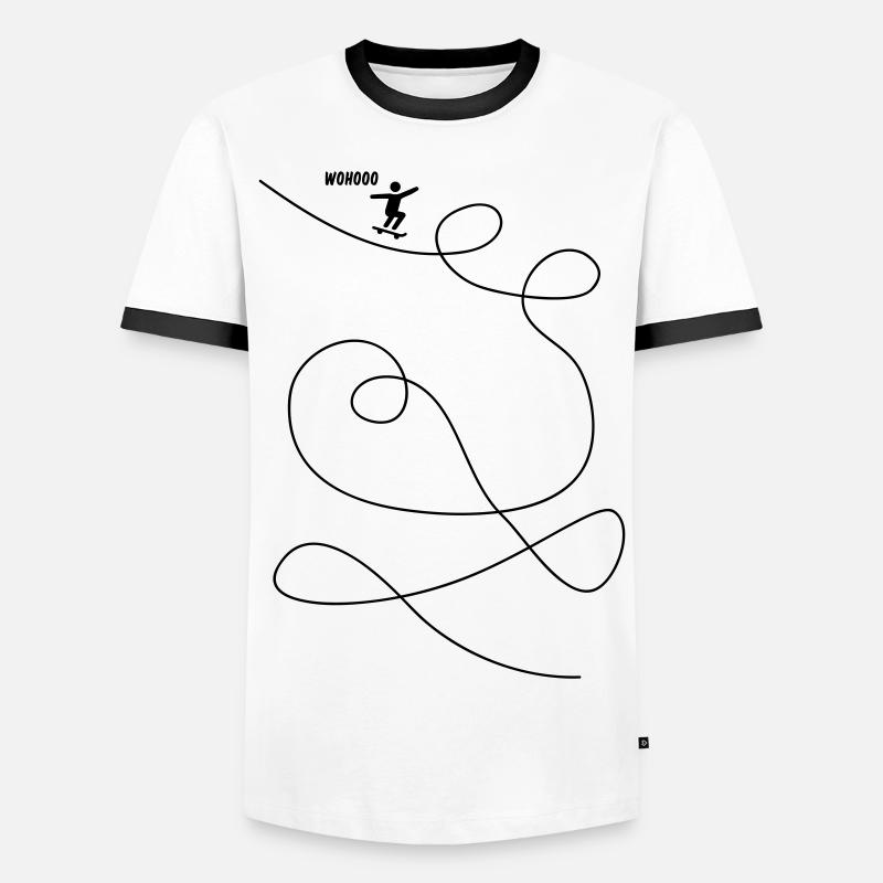 Skateboarder Makes Looping Gift - Men's Ringer Shirt - white/black