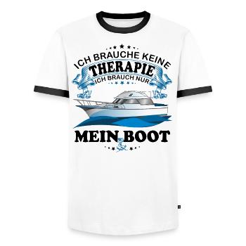Boot lustiger Spruch Geschenkidee - Männer Kontrast-T-Shirt - Weiß/Schwarz - Vorne - AI Model Female 172 light (172cm) & AI Model Male 178 dark (178cm)