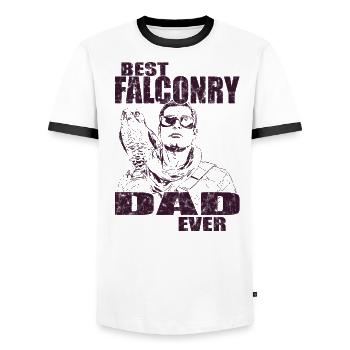 Falconer Peregrine Falcon Vintage Falconry - Men's Ringer Shirt - white/black - Front - AI Model Female 172 light (172cm) & AI Model Male 178 dark (178cm)