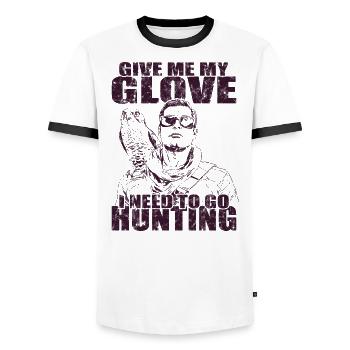 Fauconnier pèlerin Faucon Falcon Vintage Fauconnerie - T-shirt contrasté Homme - blanc/noir - Devant - AI Model Female 172 light (172cm) & AI Model Male 178 dark (178cm)