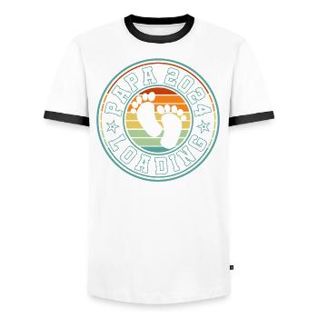 Werdender Vater - Papa 2024 loading - Männer Kontrast-T-Shirt - Weiß/Schwarz - Vorne - AI Model Female 172 light (172cm) & AI Model Male 178 dark (178cm)