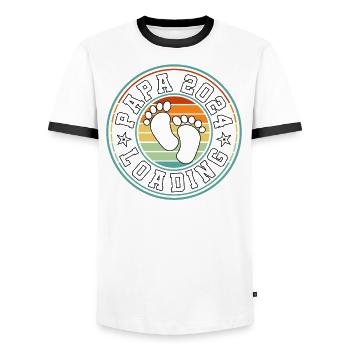 Werdender Vater - Papa 2024 loading - Männer Kontrast-T-Shirt - Weiß/Schwarz - Vorne - AI Model Female 172 light (172cm) & AI Model Male 178 dark (178cm)