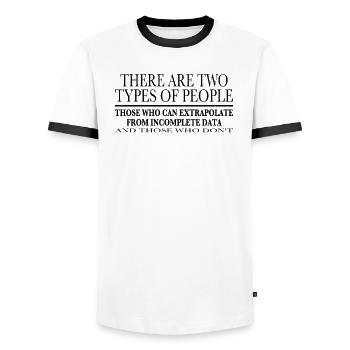 Funny Lol Nerd IT Computer Scientist - Men's Ringer Shirt - white/black - Front - AI Model Female 172 light (172cm) & AI Model Male 178 dark (178cm)