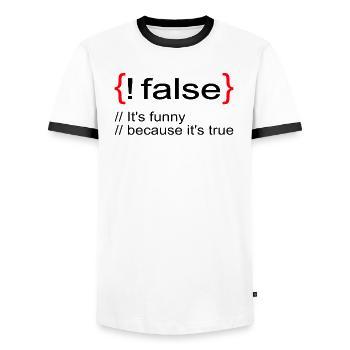 Funny Lol Nerd IT Computer Scientist - Men's Ringer Shirt - white/black - Front - AI Model Female 172 light (172cm) & AI Model Male 178 dark (178cm)