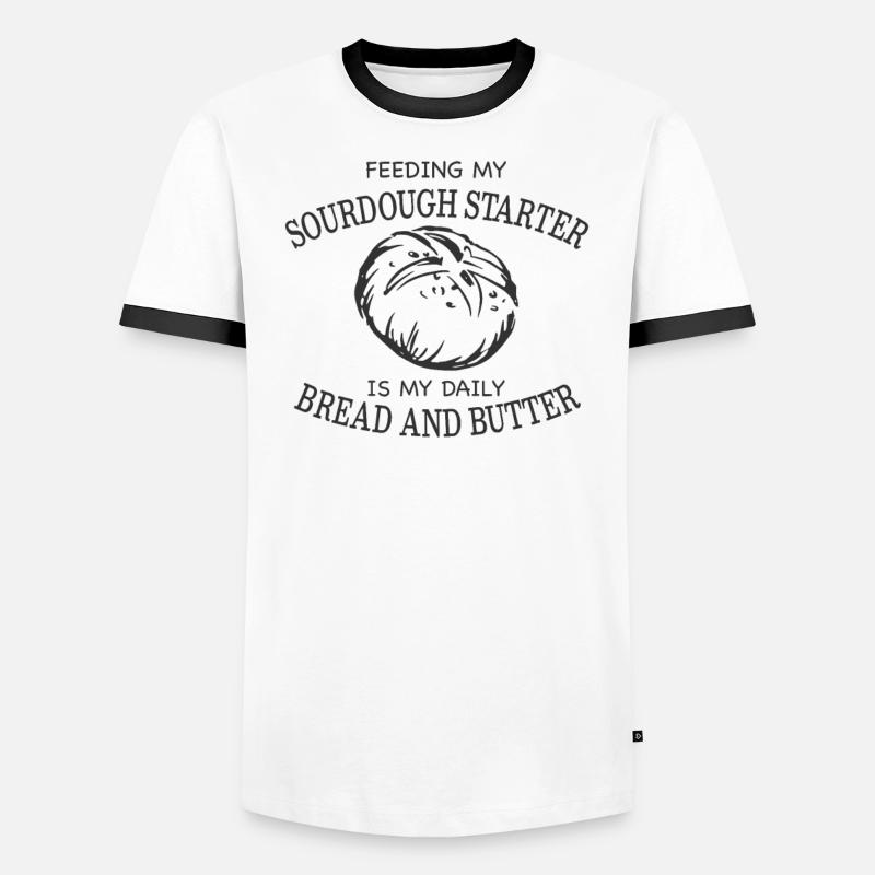 Sauerteig Starter Sauerteigbrot Backfans Backen - Männer Kontrast-T-Shirt - Weiß/Schwarz