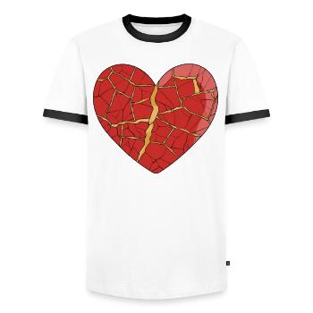 Kintsugi Kintsukuroi Imperfect japan - Männer Kontrast-T-Shirt - Weiß/Schwarz - Vorne - AI Model Female 172 light (172cm) & AI Model Male 178 dark (178cm)