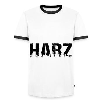 Harz Wald Natur - Männer Kontrast-T-Shirt - Weiß/Schwarz - Vorne - AI Model Female 172 light (172cm) & AI Model Male 178 dark (178cm)